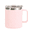 Pink#004, variant on Coffee Stainless Steel Mug with 2 Lids & Handle, 12oz Insulated Travel Cup, 304 Double Wall Vacuum Thermal Tumbler with Leak Proof Lid for Office Home Camping Commute, White
