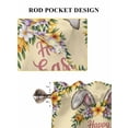 thumbnail image 6 of Happy Eatser 2 Panel Kitchen Curtains for Small Windows, Colorful Bunny Eggs Spring Flowers Plants Yellow Bathroom Tier Curtain, Short Window Treatment for Bedroom/Living Room 55"x36", 6 of 6