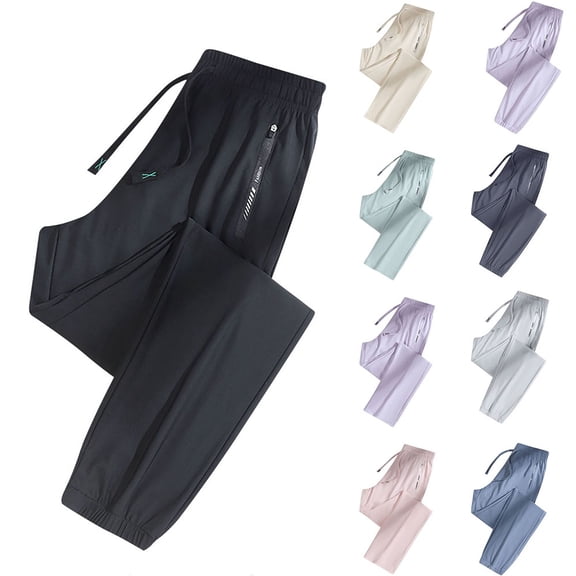 Otvok Sports Pants Elastic Waist Women New Fashion Solid Pocket Zipper Casual Sweatpants Full Length Pants