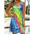 thumbnail image 3 of Butterfly Ombre Print Dress, Women's Casual Vacation Daily Wear, Sleeveless V-Neck Dress Summer Elegant, 3 of 15
