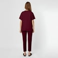 thumbnail image 5 of MLQIDK Scrub Sets for Woman Plus Size Nurse Uniforms Stretchy V Neck Yoga Scrub Pants and Tops Scrub Joggers Medical Uniforms Uniformes De Enfermeras De Mujer Wine L, 5 of 5