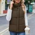 thumbnail image 4 of Hueook Womens Winter Jacket Women's Fashion Solid Color Sleeveless Jacket Sleeveless Jacket Brown S, 4 of 7