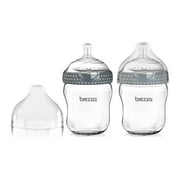 Baby Brezza Natural Glass Baby Bottle - Easiest to Clean - 8oz, 2 Pack