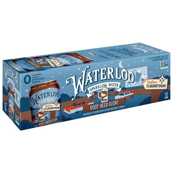 Waterloo Sparkling Water, Root Beer Float, 12 fl oz, 12 Pack Cans