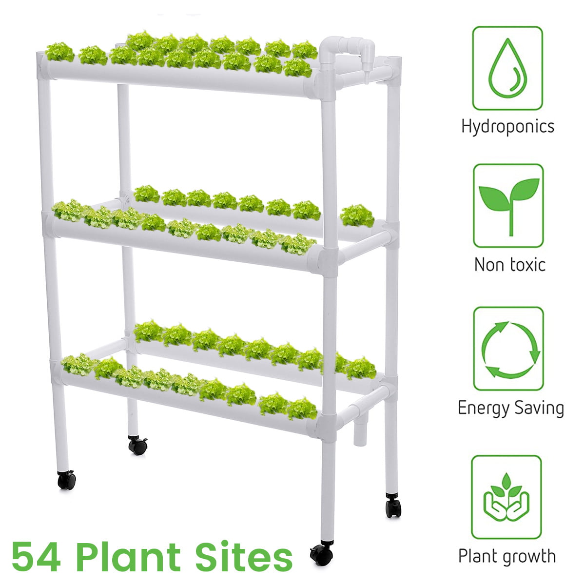 TECHTONGDA Hydroponic 72 Plant Grow Kit 2 Layers 8 Pipes 110v Water Pump for sale online 