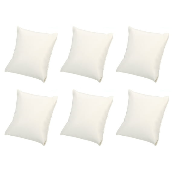 Uxcell 6Pack 3.54" x 3.15" PU Bracelet Watch Pillow Jewelry Display Pillows, White