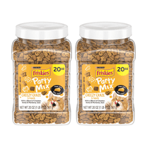 Purina Friskies Party Mix Cat Treats, Cheezy Craze Crunch, Real Cheese, 20-Ounce Canister (Pack of 2)