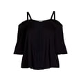 thumbnail image 5 of American High Women’s Cold Shoulder Top with Lace Inset, Sizes S-XL, 5 of 5