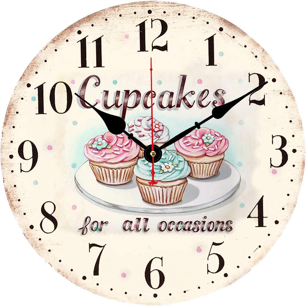 Silent Non Ticking Wall Clocks,Quartz Excellent Accurate Sweep Movement Wooden Wall Clock