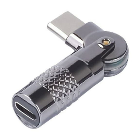 Type C/USB To Type C/USB Right Angle Adapter Aluminum 90 Degree for Cameras Headphones 60W Fast Charging Data Transfer
