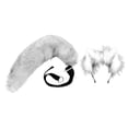 thumbnail image 2 of Faux Tail Fox Furry Fácil De Usar Orejas De Clip Para Mujeres Adolescentes Halloween Blanco Negro Sunnimix orejas de zorro y tai, 2 of 7