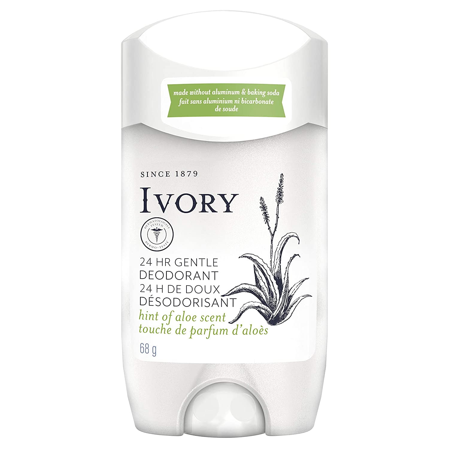 Ivory Gentle Aluminum Free Deodorant Hint of Aloe, 2.4 oz (2 Pack
