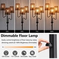 thumbnail image 5 of 9MMML Farmhouse Boho Dimmable Floor Lamp with Rattan Shade, 68'' Tall Floor Standing Lamp, 3-Light Floor Lamp for Living Room, Bedroom, Office, Corner, 3 x E26 LED Bulb Included, 5 of 5
