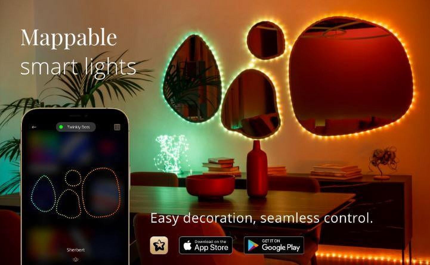 Twinkly Dots – 60 RGB LED Multicolor Lights String, Clear Wire, USB