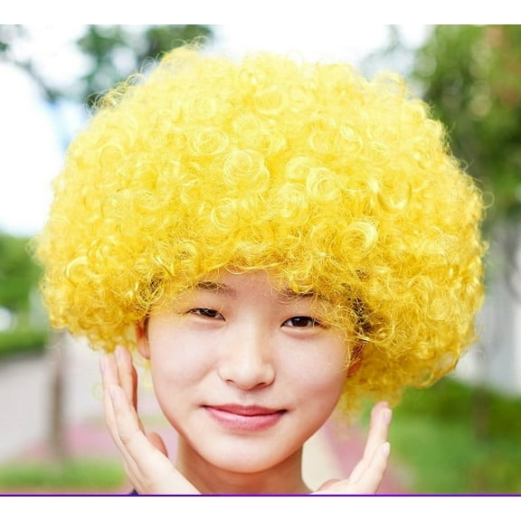 Yellow Synthetic Wig Long Layered Style Natural Looking Hairline Heat Fiber Lightweight Comfortable for Stage Performance Everyday Wear