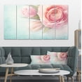 thumbnail image 1 of Pink Flowers against Blue Background - Floral Canvas Art Print, 1 of 3
