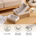 thumbnail image 6 of 10 inch Wicker Baskets With Liner For Counter,Natural Paper Rope Rattan Storage Basket,Wicker Gift Basket,Wicker Storage Basket,Hand Woven Pantry Table Organizer Bins For Bedroom Living Room School, 6 of 8