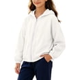 thumbnail image 3 of Jalioing Girls Sun Jacket Lightweight Zip Up Hooded Jacket Spring Fall Windproof Outdoor Jacket with Pocket 3-16 Years, 3 of 9
