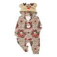 thumbnail image 2 of Penkiiy Family Matching Christmas Pajamas Set One Piece Striped Hooded Sleepwear Santa Claus Elf Onesie Outfit 12 Months Yellow, 2 of 5
