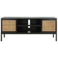 thumbnail image 2 of SAFAVIEH Zadie 1 Shelf Rattan Media Stand, Black With Natural Rattan/Black Legs (54 in. W x 15 in. D x 22 in. H), 2 of 7