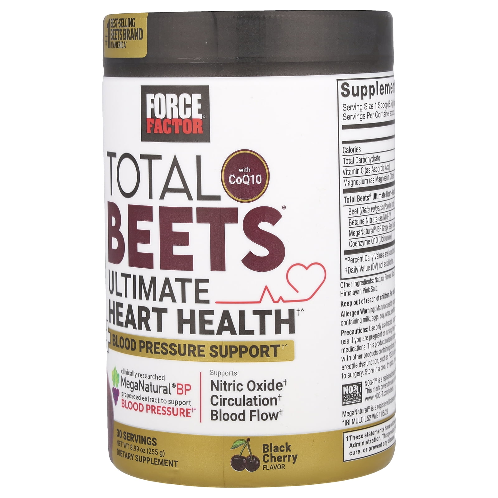 Force Factor Total Beets® With CoQ10, Ultimate Heart Health, Black Cherry, 8.99 oz (255 g)
