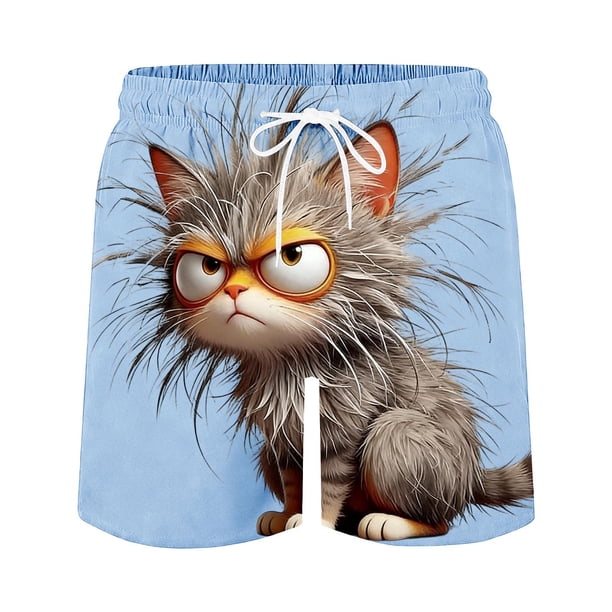 Pantalones de Cintura Elásticos con Cordón para la Natación de Verano de Ocio en la Playa, Desgaste Casual Y Cómodo