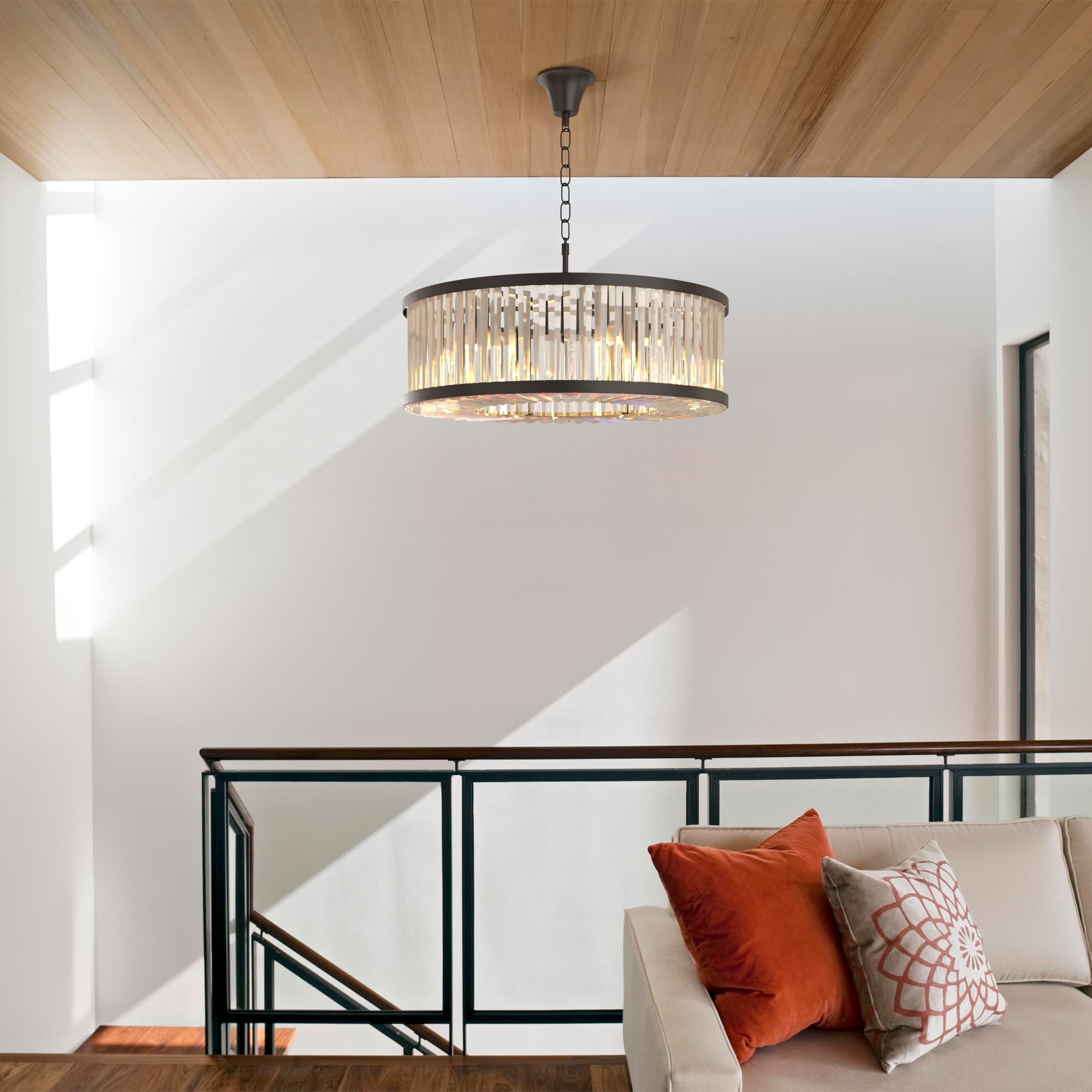 FINE MAKER Crystal Chandeliers Modern Contemporary Ceiling Lights Fixtures Pendant Lighting Dining Room Living Room Chandelier D23.6"