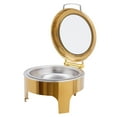 thumbnail image 6 of Chafing Dish, 6L Round Gold Chafer, Commercial Food Warmer, Alcohol Heated Buffet Pan, Stainless Steel with Glass Lid, for Hotel Restaurant, 6 of 10