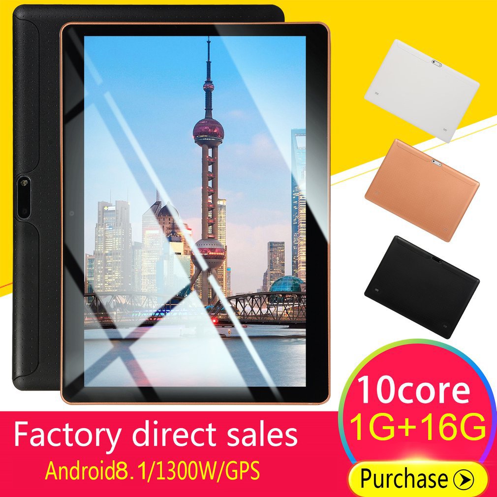 Tablets android Tablets Plastic Tablet 10.1 Inch Android 8.10 Version Tablet 1GB+16GB Black