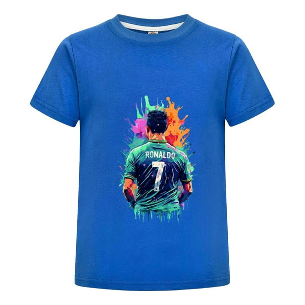Camiseta Cristiano Ronaldo Niño | Playera Manga Corta con Número 7