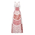 thumbnail image 2 of Taylonsss Womens Spring Summer Dress Halter Neck Sleeveless Strappy Floral Print Lace Trim Boho Beach Vacation Dress, 2 of 3