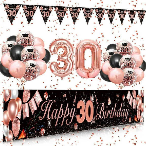 Fangsheng 9x1.2ft Happy 30th Birthday Banner Yard Sign