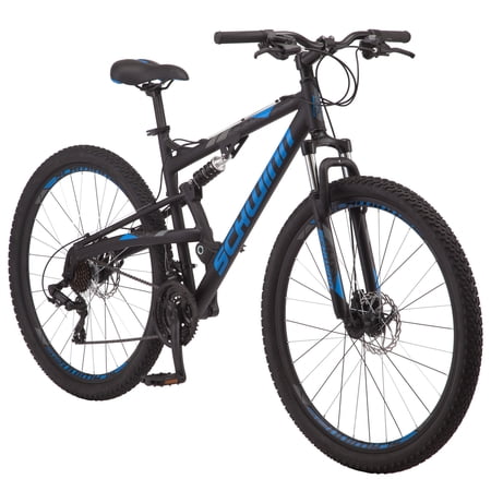 Schwinn S29 Men’s Mountain Bike, 29 In. Wheels, 18 In. and Medium Aluminum Frame, Dual-Suspension, Mechanical Disc Brakes, Matte Black