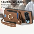 thumbnail image 3 of Asuwish Phone Case for Google Pixel 9/9 Pro 5G Wallet Cell Cover with Tempered Glass Screen Protector Slim Lanyard Wrist Strap RFID Ring Stand Credit Card Holder Slot Pixel9 9Pro Nine Women Men Brown, 3 of 10