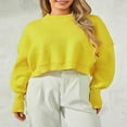 thumbnail image 3 of Ladies‘ Solid Color Knit Sweater with Long Sleeves and Loose Fit, 3 of 9