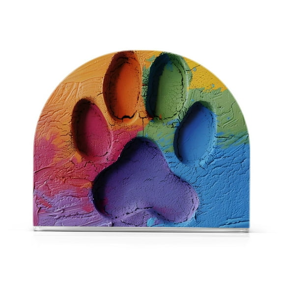 Dog Paw Colorful Napkin Holder for Table Clear Napkin Stand Paper Holder Acrylic Organizer Dispenser Napkins for Dinner Kitchen Restaurant Room