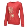 thumbnail image 3 of Camiseta Mujer Manga larga Cuello redondo Tops Poliéster Suéter deportivo Ropa con estampado informal, Rojo, S Sweethay AP003791-30, 3 of 6