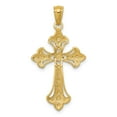 thumbnail image 4 of 14K Two-Tone Gold Charm Pendant 25 mm 16 Rhodium Diamond-Cut Cross, 4 of 4