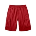 thumbnail image 7 of Men's Plain Cargo Shorts, Elastic Waist Multi-Pocket Pants, Summer Casual Straight Leg Bottoms, 7 of 7