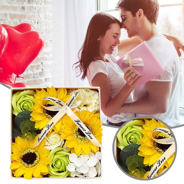 Scented Oil Rose Soap Floral Set for Day Celebration and Home