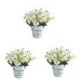 thumbnail image 4 of 3 Count Vintage Flower Pot Daisy Flower Pot Simulated Daisy 20*11cm White, 4 of 8