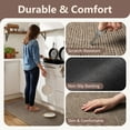 thumbnail image 6 of VUNATE Kitchen Rugs 17"x30" Woven Non Slip Kitchen Mat, Absorbent Washable Kitchen Rug with Durable Backing, Soft Low Profile Floor Mat for Kitchen Sink, Entryway, Laundry Room Brown, 6 of 7