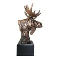 thumbnail image 2 of Ebros Rustic Western Bull Moose Bust Statue In Bronze Electroplated Resin Finish, 2 of 6