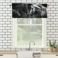 thumbnail image 3 of Horse Valance Curtain for Kitchen Black White Horse Herd Western Wild Animal Window Valance for Living Room Bedroom, Kitchen Valance Rod Pocket Window Decor Curtain 54 by 18 in, 1 Panel, 3 of 6