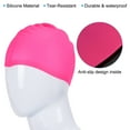 thumbnail image 5 of Unique Bargains Silicone Swim Caps Unisex NonSlip Pool Caps Waterproof Swimming Hats Rose Red Blue 2 Pack, 5 of 5