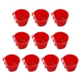 thumbnail image 2 of Oiur 10 Pcs Chicken Cage Cups Hanging Feeding Cups Bird Food Bowls Bunny Cage Feeding Bowl for Pet Parrot Poultry Pigeon Wire Cage,Red, 2 of 7