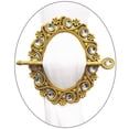 thumbnail image 2 of Oval Scroll with Jewels Decorative One Pair Window Curtain Tieback, Gold, 2 of 2