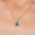 thumbnail image 3 of Gem Stone King 10K Yellow Gold London Blue Topaz Pendant Necklace for Women | 0.77 Cttw | Gemstone November Birthstone | Pear Shape 7X5MM | With 18 inch Chain, 3 of 6
