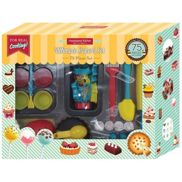 Handstand Kitchen 75-piece Ultimate Real Baking Set with Recipes for Kids