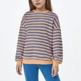 thumbnail image 6 of IVEYRTF Kids Striped Print Drop Shoulder Crewneck Sweatshirt Long Sleeve Pullover Top Casual Wear for Boys and Girls Soft for Daily Activities(Multicolor,2-3 Years), 6 of 7